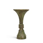 An archaic bronze ritual wine vessel (Gu), Late Shang dynasty | 商末 青銅饕餮紋觚