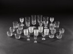 A collection of Belgian royal monogrammed drinking glasses, various dates