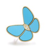 TURQUOISE AND DIAMOND BROOCH, 'BUTTERFLY' | VAN CLEEF & ARPELS
