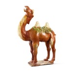 A sancai-glazed pottery figure of a camel, Tang dynasty | 唐 三彩駱駝