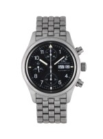 IWC | DER FLIEGERCHRONOGRAPH, REF 3706 STAINLESS STEEL CHRONOGRAPH WRISTWATCH WITH DAY, DATE AND BRACELET CIRCA 2000