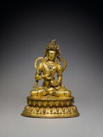 A Gilt Copper Alloy Figure of Vajrasattva, Tibet, 15th Century