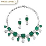  Moussaieff | Impressive emerald and diamond demi-parure | Moussaieff | 祖母綠配鑽石首飾套裝