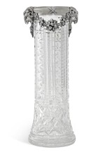 A silver-mounted, cut-glass vase, St Petersburg, 1908-1917
