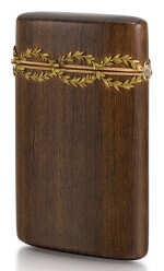 A FABERGÉ VARICOLOURED GOLD-MOUNTED PALISANDER ETUI, WORKMASTER HJALMAR ARMFELDT, 1899-1908