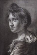 Study of a girl in a turban with pompom and frilled collar