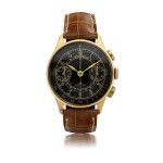 OMEGA  | A YELLOW GOLD CHRONOGRAPH WRISTWATCH WITH MULTI-SCALE DIAL, CIRCA 1940