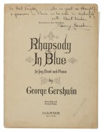 GEORGE GERSHWIN | A signed presentation copy George Gershwin's masterpiece, Rhapsody in Blue.