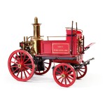 EXCEPTIONAL BRASS AND RED PAINTED MODEL FIRE PUMPER, MAXWELL HEMMENS PRECISION STEAM MODELS, THORGANBY, YORK, ENGLAND, CIRCA 1860