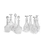 Four similar Baccarat `Harcourt' pattern decanters and stoppers and four others, 20th century