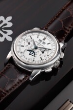 REFERENCE 5970G-001 A WHITE GOLD PERPETUAL CALENDAR CHRONOGRAPH WRISTWATCH WITH MOON PHASES, 24 HOURS AND LEAP YEAR INDICATION, CIRCA 2005