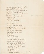 John Ruskin | Autograph poem "A Song of the Sea", initialled JR