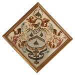 The Sewall Family Embroidered Silk Coat of Arms, Boston, Massachusetts, circa 1780-90