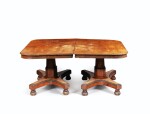 A Restauration oak and ash burr library table, probably Bressan