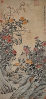 Zhou Zhimian, Chrysanthemums and Quails | 周之冕 菊花鵪鶉 
