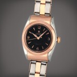'Bubble back', Reference 3065 | A stainless steel and pink gold wristwatch | Circa 1950