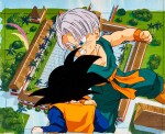 Trunks vs Goten at World Tournament (Episode 211-212) Animation Cels with Dougas and Hand-painted Original Background | 世界錦標賽中杜拉格斯對戰孫悟天（第211-212集）賽璐璐，附線稿及手繪原裝背景