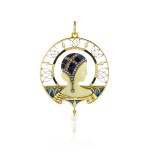 Pendentif ivoire, émail, perle et diamants | Ivory, enamel, pearl and diamond pendant