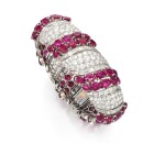 Ruby and diamond bracelet, 1950s | 紅寶石配鑽石手鏈，1950年代