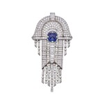 Mauboussin | Sapphire and Diamond Pendant-Brooch, France  藍寶石配鑽石吊墜別針，法國