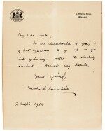 CHURCHILL | Autograph letter signed, to Neville Duke, 7 September 1952