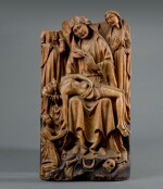 ENGLISH, PROBABLY NOTTINGHAM, 15TH CENTURY | RELIEF WITH THE LAMENTATION OVER THE DEAD CHRIST