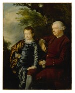 Portrait of a gentleman and a boy in a landscape