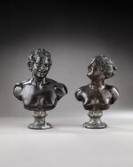 Pair of busts of a Faun and Fauness