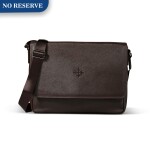 BROWN FAUX LEATHER MESSENGER BAG