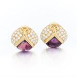 Pair of amethyst and diamond earrings (Paio di orecchini con ametista e diamanti)