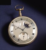 BREGUET  [ 寶璣]  | AN EXCEPTIONAL AND VERY RARE GOLD SELF-WINDING QUARTER REPEATING WATCH WITH MOON PHASES, DAY OF THE WEEK AND POWER RESERVE  NO. 60, 'PÉRPETUELLE' SOLD TO MONSIEUR JOHNSTON ON 5 JANUARY 1796 FOR 3,120 FRANCS  [ 極罕有黃金自動上鏈二問懷錶備月相、星期及動力儲存顯示，編號60，1796年1月5日以3,120法郎售出]