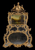 A Scottish late George II carved giltwood and gilt-carton pierre overmantel mirror, circa 1760, possibly by William Mathie