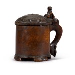 A Norwegian carved birch tankard, late 18th/early 19th century