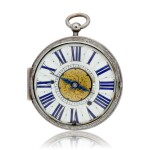 A silver oignon verge watch with alarm Circa 1700