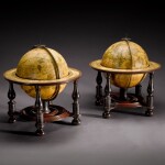 A pair of George I 8 ¾-inch terrestrial and celestial table globes by John Senex, circa 1715