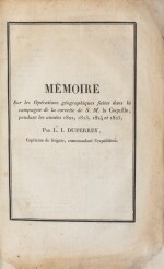 DUPERREY L.-I. Mémoire sur les opérations géographiques de la Coquille. S.d. (c. 1826). In-8 broché, sous étui moderne