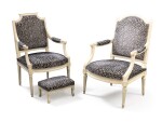 Two Louis XVI period armchairs, circa 1780, one from the Duke of Penthièvre