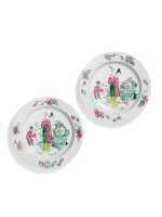 A PAIR OF FAMILLE-ROSE 'EGGSHELL' PORCELAIN DISHES, QING DYNASTY, YONGZHENG PERIOD