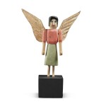 Carved Painted Wood with Molded Copper Angel, Albert Zahn, Bailey's Harbor, Door County, Wisconsin, 20th Century