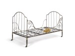 A French Polished and Gilt Steel Daybed, 19th century