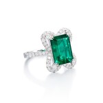 Emerald and Diamond Ring | 4.36克拉 天然「哥倫比亞穆索」無油祖母綠 配 鑽石 戒指