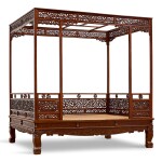 AN EXCEPTIONAL AND RARE HUANGHUALI SIX-POST CANOPY BED MING 