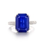Sapphire and Diamond Ring | 7.14 克拉 天然 「喀什米爾」未經加熱藍寶石 配 鑽石戒指