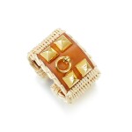 Fauve Barenia and Osier Wicker Picnic CDC Collier de Chien Bracelet Gold Hardware, 2021 