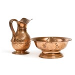 An English Coppered Laver Vessel and Basin from the London West End Talmud Torah, dated 1907-1908