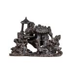 A small bronze 'figural' group, 17th century | 十七世紀 銅高士樓閣圖擺件
