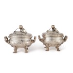 A Pair of Unusual George III Silver Marine-Themed Sauce Tureens and Covers, William Pitts, London, 1810