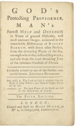 DICKENSON, JONATHAN | God's Protecting Providence... London: Mary Hinde, [1772]