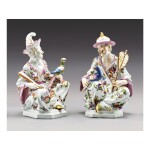 A PAIR OF MEISSEN SEATED CHINOISERIE FIGURES CIRCA 1740