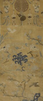 A 'floral' and 'shou' kesi panel, 17th century | 十七世紀 緙絲萬壽無疆掛屏